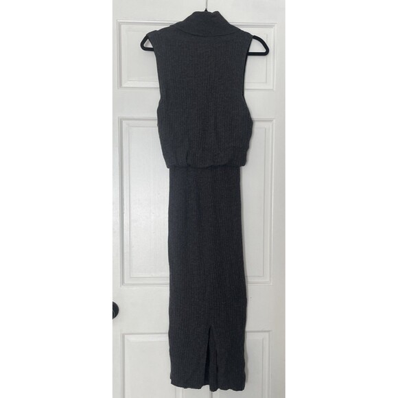 Alice Olivia Midi Dress Medium Arra Wool Cashmere Knit Gray Sleeveless Ribbed - Picture 8 of 10